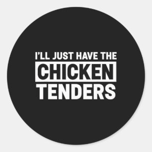 Kip, ik neem gewoon de kipnuggets ronde sticker