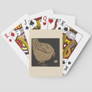 Kip - Illustratie van vierkante dieren Pokerkaarten