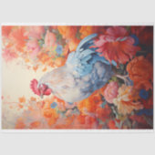 Kip in bloemen 1 Decoupage papier (Voorkant)