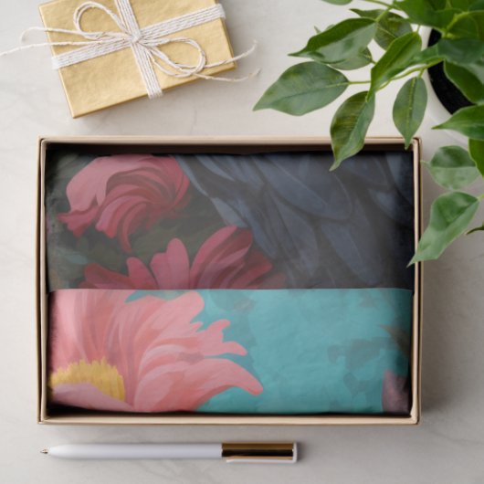 Kip in bloemen 2 Decoupage papier (Geschenk)