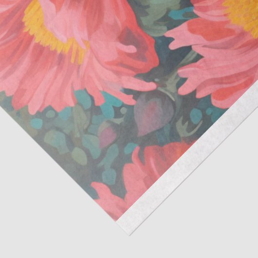 Kip in bloemen 2 Decoupage papier (Detail)