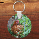 Kip in de gras sleutelhanger (Voorkant)