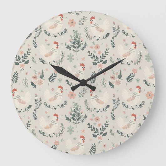 Kip in de tuin grote klok (Voorkant)