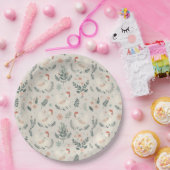 Kip in de tuin papieren bordje (Feest)