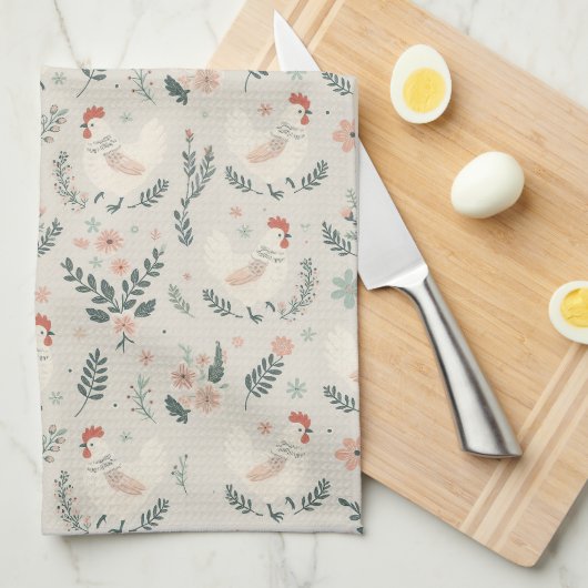 Kip in de tuin theedoek (Quarter Fold)