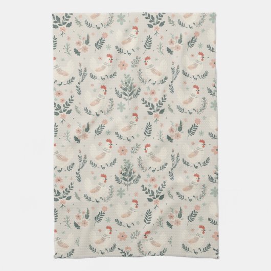 Kip in de tuin theedoek (Verticaal)