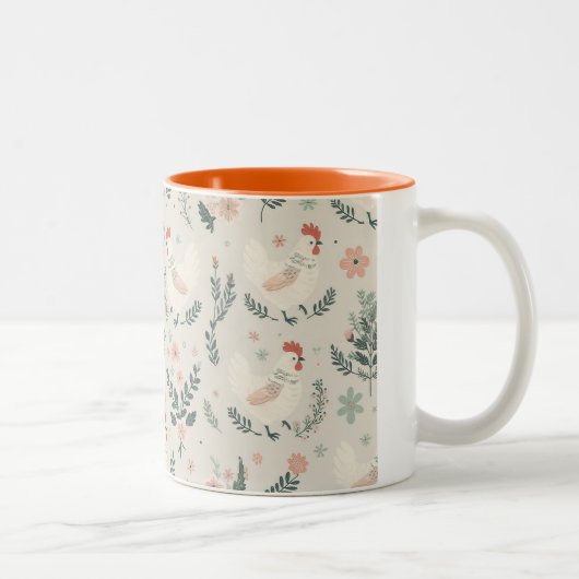 Kip in de tuin tweekleurige koffiemok (Rechts)