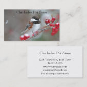 Kip in de valsneeuw met rode bessen visitekaartje (Voorkant / Achterkant)
