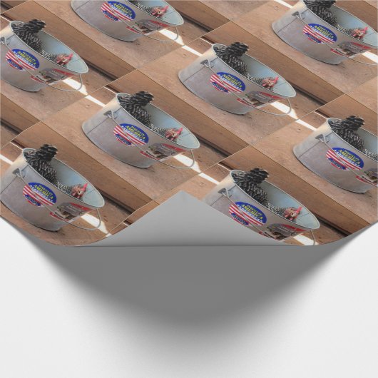Kip in een Bucket Wrapping Paper Cadeaupapier (Hoek)