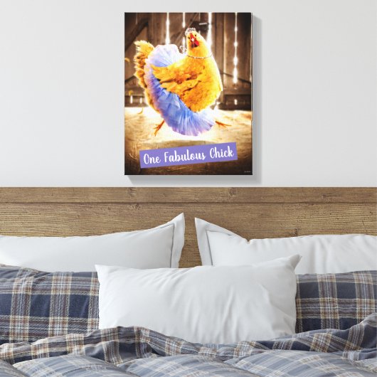 Kip in een Tutu Canvas Afdruk (Insitu (Slaapkamer))