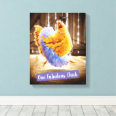 Kip in een Tutu Canvas Afdruk (Insitu (Houten vloer))