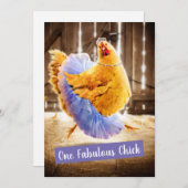 Kip in een Tutu Kaart (Voorkant / Achterkant)