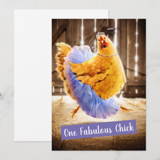 Kip in een Tutu Kaart (Voorkant / Achterkant)
