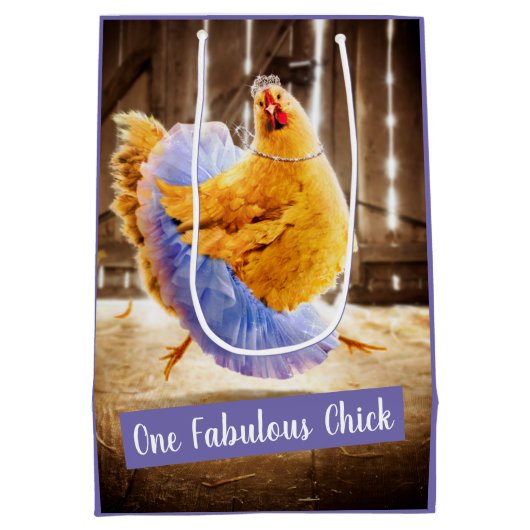 Kip in een Tutu Medium Cadeauzakje (Achterkant)