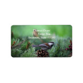 Kip in een winteromgeving etiket (Voorkant)