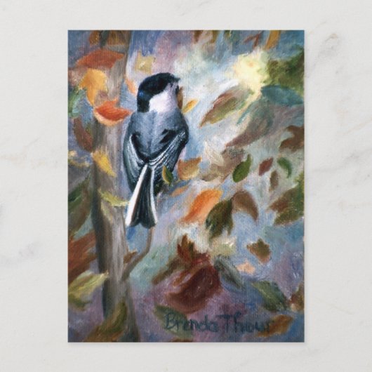 Kip in het Briefkaart van de Herfst (Voorkant)
