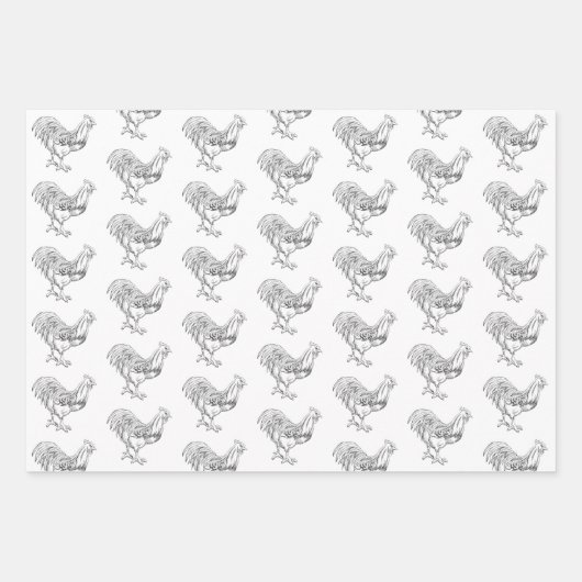 Kip in pen en inkt inpakpapier vel (Voorkant 2)