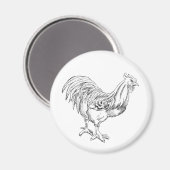 Kip in pen en inkt magneet (Voorkant / Achterkant)