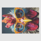 Kip in Rode Bril Wackadoodle Decoupage Tissuepapier (Voorkant)