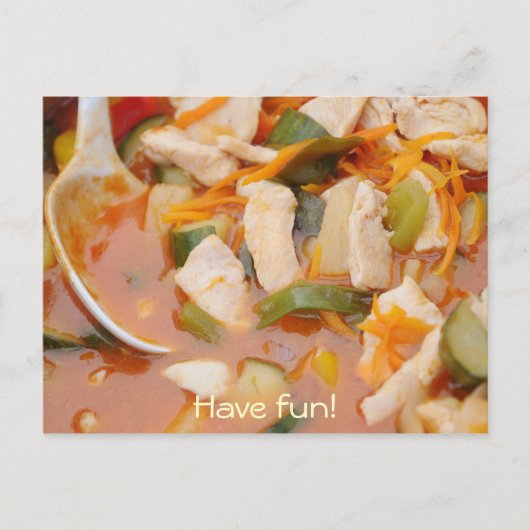 kip in rode curry met groenten briefkaart (Voorkant)