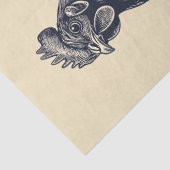 Kip Inkt Illustratie op Tan Decoupage Tissuepapier (Detail)