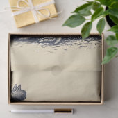 Kip Inkt Illustratie op Tan Decoupage Tissuepapier (Geschenk)