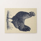 Kip inkt illustratie op Tan Legpuzzel (Horizontaal)