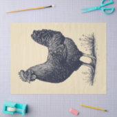 Kip Inkt Illustratie op Tane Decoupage Tissuepapier (Craft)