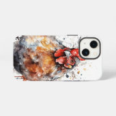 Kip iPad iPhone Hoesje Waterverf Hen Haan iPhone 13 Mini Hoesje (Achterkant horizontaal)