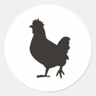 kip is de nieuwe zwarte ronde sticker