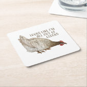 Kip is helemaal uit Clucks Kartonnen Onderzetters (Schuin)