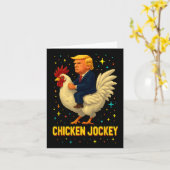 Kip Jockey Trump Funny Meme 2 Kaart (Gele Bloem)