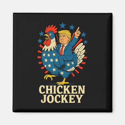 Kip Jockey Trump Grappige Meme Magneet (Voorkant)