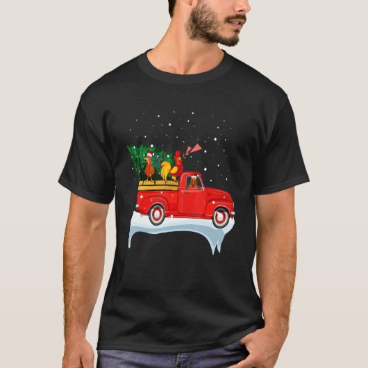 Kip Kerst Auto Kerst Kip Kleding T-shirt (Voorkant)
