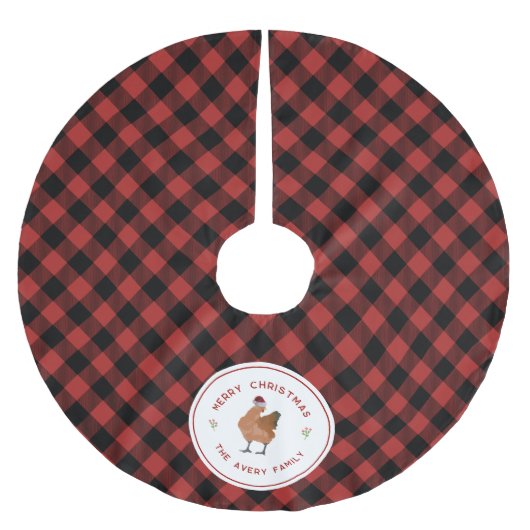 Kip Kerst Buffel Plaid Kerstboom Rok (Voorkant)