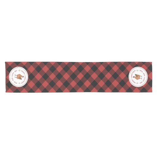 Kip Kerst Buffel Plaid Korte Tafelloper (Horizontaal)