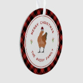 Kip Kerst Buffel Plaid Ornament (voorkant)