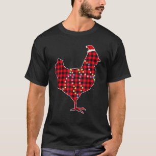 Kip Kerst Licht Rode Geruite Matching Familie T-shirt