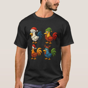 Kip Kerst T-shirt Boerderij Dier Grappig Kerstmann