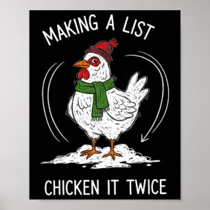 Kip Kerst T-shirt, Maak een lijst Kip Het Poster