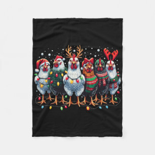 Kip Kerst Verlichting Boerderij Kerstmis  Fleece Deken