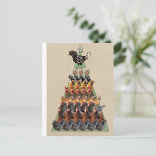 Kip-kerstboom Briefkaart (Staand voorkant)