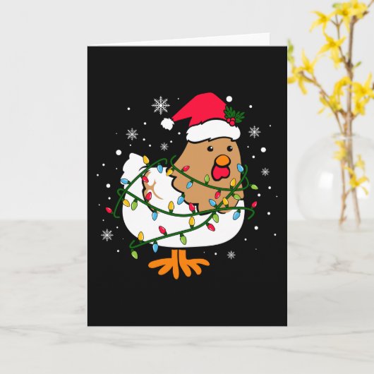 Kip-kerstboom, Chicken Lover-kerstmis Kaart (Gele Bloem)