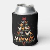 Kip Kerstboom Decor Xmas Kippen Liefhebber Blikjeskoeler (Blikje Voorkant)