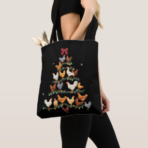 Kip Kerstboom Decoratie Kerst Kippenliefhebber Tote Bag