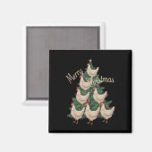 Kip Kerstboom Grappige Kippen Kerstboom Magneet (Voorkant / Achterkant)