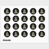 Kip Kerstboom Grappige Kippen Kerstboom Ronde Sticker (Vel)
