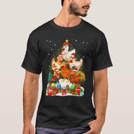 Kip Kerstboom Kerstmis T-shirt (Voorkant)