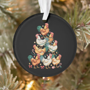 Kip Kerstboom Lichtjes Kerst Vakantie Seizoen Ornament