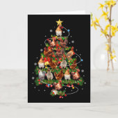 Kip Kerstboom Lichtjes Kerstman Hoed Kerst Kip Kaart (Gele Bloem)